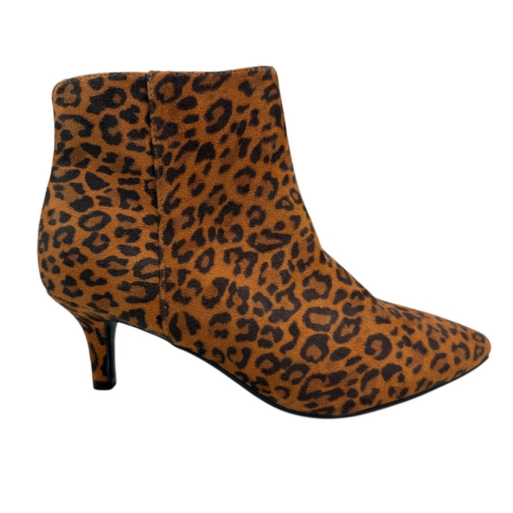 Aerosoles Leopard Print Ankle Boots Womens 8.5 Pointed Toe Kitten Heel NWT NoBox